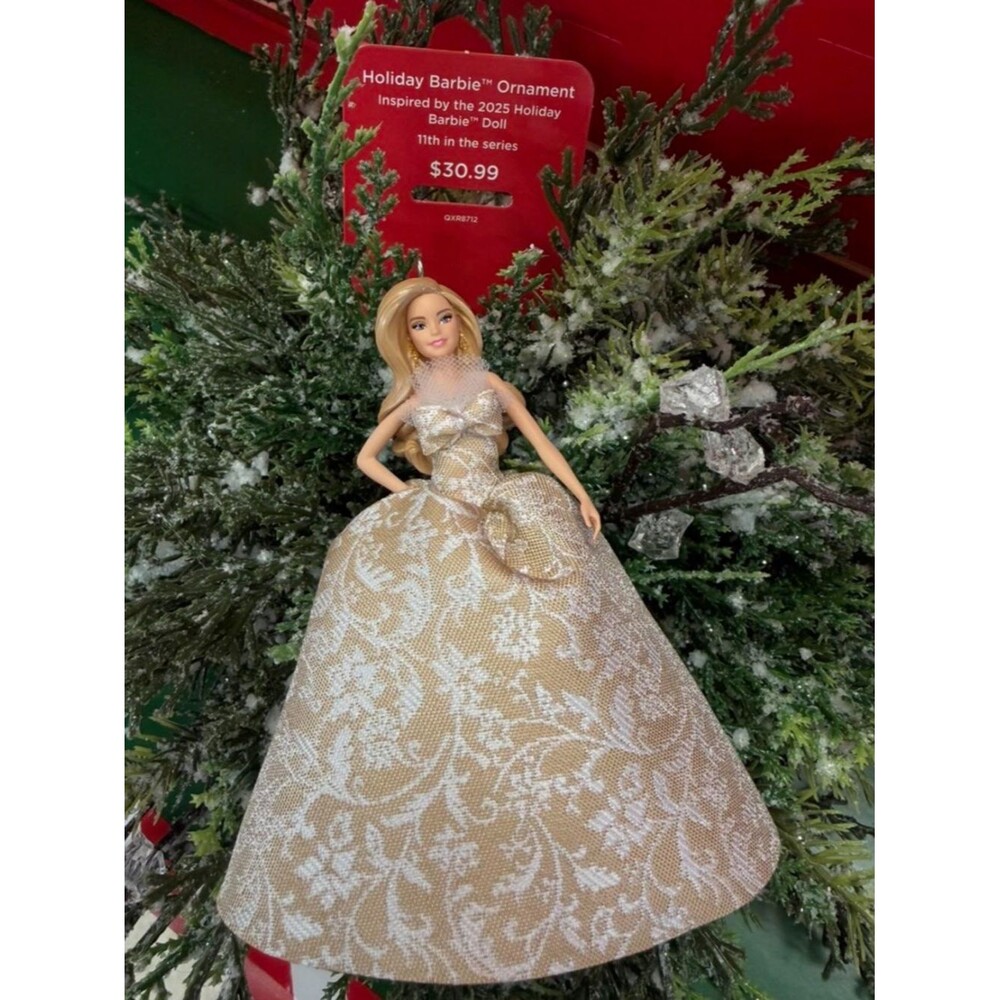 NWOT 2025 Licensed Mattel Gold Barbie Collectible Holiday Christmas Ornament